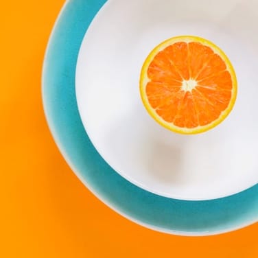 orange in a plate