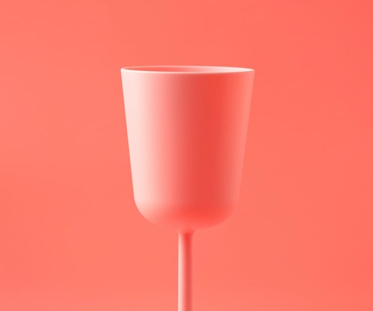 a pink strawberry cup